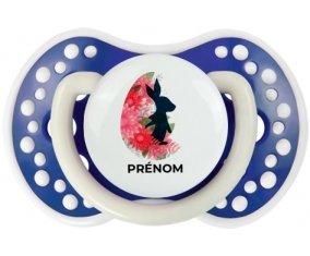 Oeuf de Pâques design-15 avec prénom : Bleu-marine phosphorescente Tétine embout Lovi Dynamic