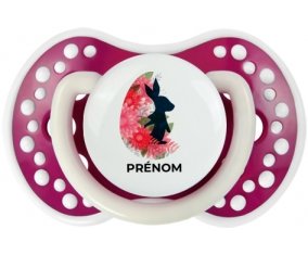 Oeuf de Pâques design-15 avec prénom : Fuchsia phosphorescente Tétine embout Lovi Dynamic