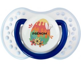 Oeuf de Pâques design-16 avec prénom : Marine-blanc-bleu classique Tétine embout Lovi Dynamic