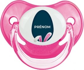 Oeuf de Pâques design-17 avec prénom : Rose classique Tétine embout physiologique