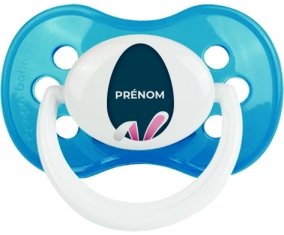 Oeuf de Pâques design-17 avec prénom : Cyan classique Tétine embout anatomique