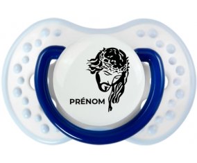 Jesus Christ design-1 avec prénom : Marine-blanc-bleu classique Tétine embout Lovi Dynamic