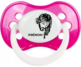 Jesus Christ design-1 avec prénom : Rose foncé classique Tétine embout anatomique