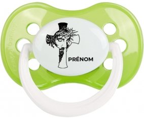Jesus Christ design-3 avec prénom : Vert classique Tétine embout anatomique