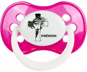 Jesus Christ design-3 avec prénom : Rose foncé classique Tétine embout anatomique