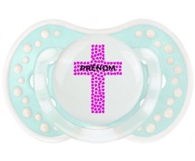 Croix christ rose avec prénom : Retro-turquoise-lagon classique Tétine embout Lovi Dynamic