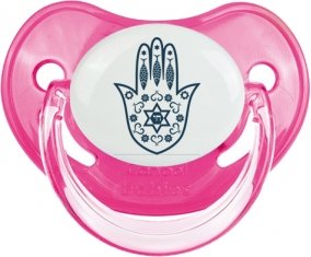Judaisme : Khamsa Main de fatman : Rose classique Tétine embout physiologique