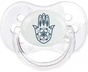 Judaisme : Khamsa Main de fatman : Transparent classique Tétine embout cerise