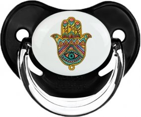 Judaisme : Khamsa mauvais œil : Noir classique Tétine embout physiologique