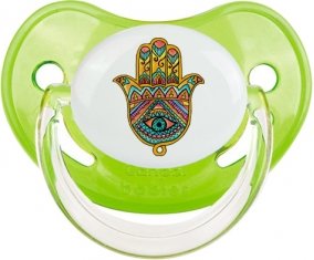 Judaisme : Khamsa mauvais œil : Vert classique Tétine embout physiologique