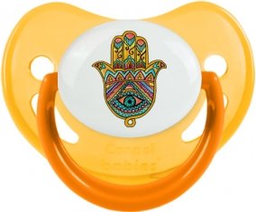 Judaisme : Khamsa mauvais œil : Jaune phosphorescente Tétine embout physiologique