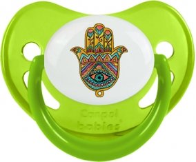 Judaisme : Khamsa mauvais œil : Vert phosphorescente Tétine embout physiologique