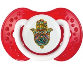 Judaisme : Khamsa mauvais œil : Blanc-rouge classique Tétine embout Lovi Dynamic