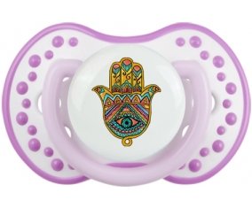 Judaisme : Khamsa mauvais œil : Blanc-mauve classique Tétine embout Lovi Dynamic