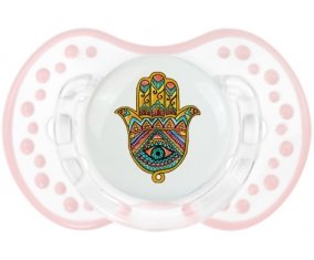 Judaisme : Khamsa mauvais œil : Retro-blanc-rose-tendre classique Tétine embout Lovi Dynamic