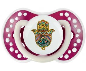 Judaisme : Khamsa mauvais œil : Fuchsia phosphorescente Tétine embout Lovi Dynamic