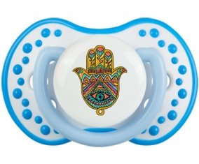 Judaisme : Khamsa mauvais œil : Blanc-bleu phosphorescente Tétine embout Lovi Dynamic