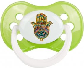 Judaisme : Khamsa mauvais œil : Vert classique Tétine embout anatomique