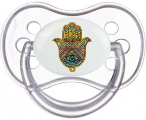 Judaisme : Khamsa mauvais œil : Transparente classique Tétine embout anatomique