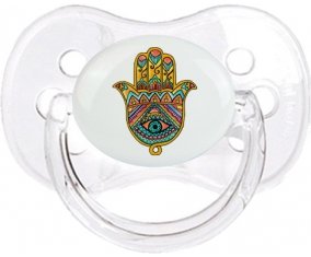 Judaisme : Khamsa mauvais œil : Transparent classique Tétine embout cerise