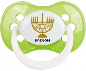 Judaisme : Hanoukkia design-1 : Vert classique Tétine embout anatomique
