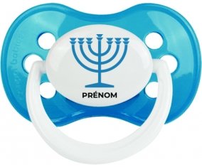 Judaisme : Menorah : Cyan classique Tétine embout anatomique