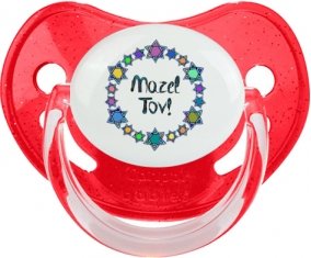 Mazel Tov design-1 : Rouge à paillette Tétine embout physiologique