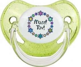 Mazel Tov design-1 : Vert à paillette Tétine embout physiologique
