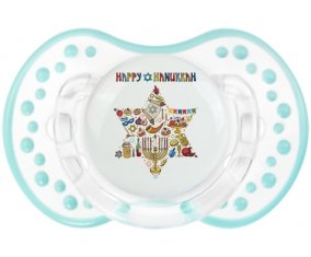 Judaisme : Happy hanukkah design-1 : Retro-blanc-lagon classique Tétine embout Lovi Dynamic