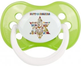 Judaisme : Happy hanukkah design-1 : Vert classique Tétine embout anatomique