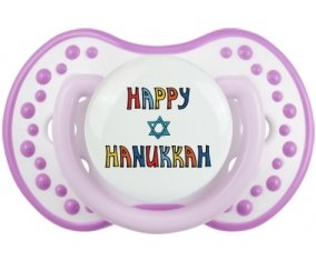 Judaisme : Happy hanukkah design-2 : Blanc-mauve classique Tétine embout Lovi Dynamic