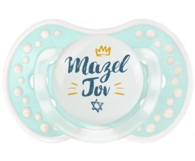 Judaisme : mazel tov hebrew design-2 : Retro-turquoise-lagon classique Tétine embout Lovi Dynamic