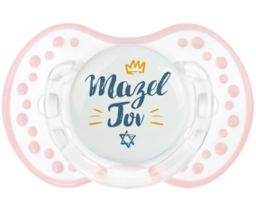 Judaisme : mazel tov hebrew design-2 : Retro-blanc-rose-tendre classique Tétine embout Lovi Dynamic