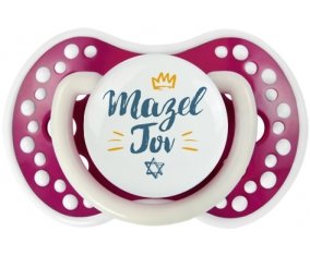 Judaisme : mazel tov hebrew design-2 : Fuchsia phosphorescente Tétine embout Lovi Dynamic