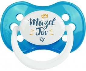 Judaisme : mazel tov hebrew design-2 : Cyan classique Tétine embout anatomique