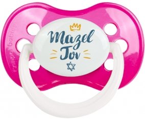 Judaisme : mazel tov hebrew design-2 : Rose foncé classique Tétine embout anatomique