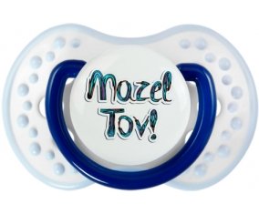 Judaisme : mazel tov hebrew design-3 : Marine-blanc-bleu classique Tétine embout Lovi Dynamic