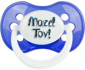 Judaisme : mazel tov hebrew design-3 : Bleu classique Tétine embout anatomique