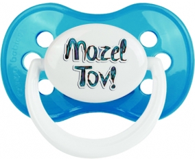 Judaisme : mazel tov hebrew design-3 : Cyan classique Tétine embout anatomique
