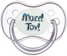 Judaisme : mazel tov hebrew design-3 : Transparente classique Tétine embout anatomique