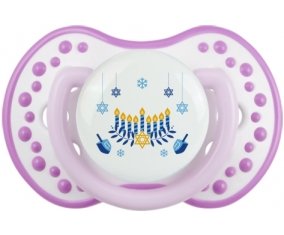 Judaisme : Hanoukkia design-2 : Blanc-mauve classique Tétine embout Lovi Dynamic