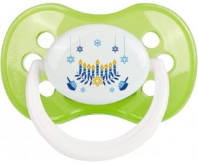 Judaisme : Hanoukkia design-2 : Vert classique Tétine embout anatomique