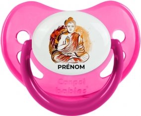 Bouddhisme méditation zen design-2 avec prénom : Rose phosphorescente Tétine embout physiologique