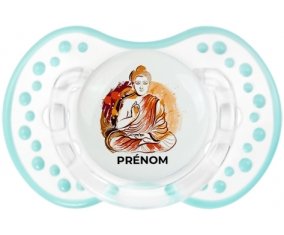 Bouddhisme méditation zen design-2 avec prénom : Retro-blanc-lagon classique Tétine embout Lovi Dynamic