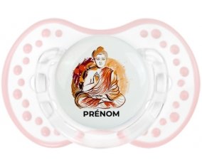 Bouddhisme méditation zen design-2 avec prénom : Retro-blanc-rose-tendre classique Tétine embout Lovi Dynamic