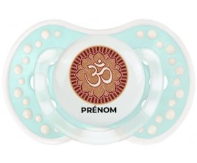 Om aum sanskrit design-1 avec prénom : Retro-turquoise-lagon classique Tétine embout Lovi Dynamic