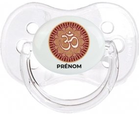 Om aum sanskrit design-1 avec prénom : Transparent classique Tétine embout cerise