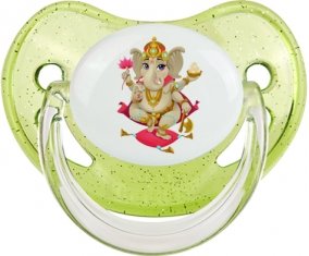 Hindouisme Ganesha : Vert à paillette Tétine embout physiologique