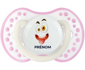 Cartoon monstre visage design-2 : Blanc-rose phosphorescente Tétine embout Lovi Dynamic
