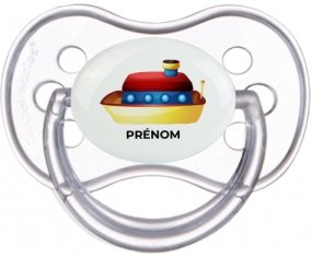 Jouet toys Bateau design-1 avec prénom : Transparente classique Tétine embout anatomique